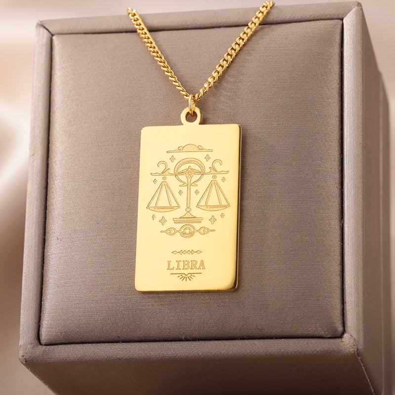 Collar de signo vintage del zodiaco Cadena de constelación