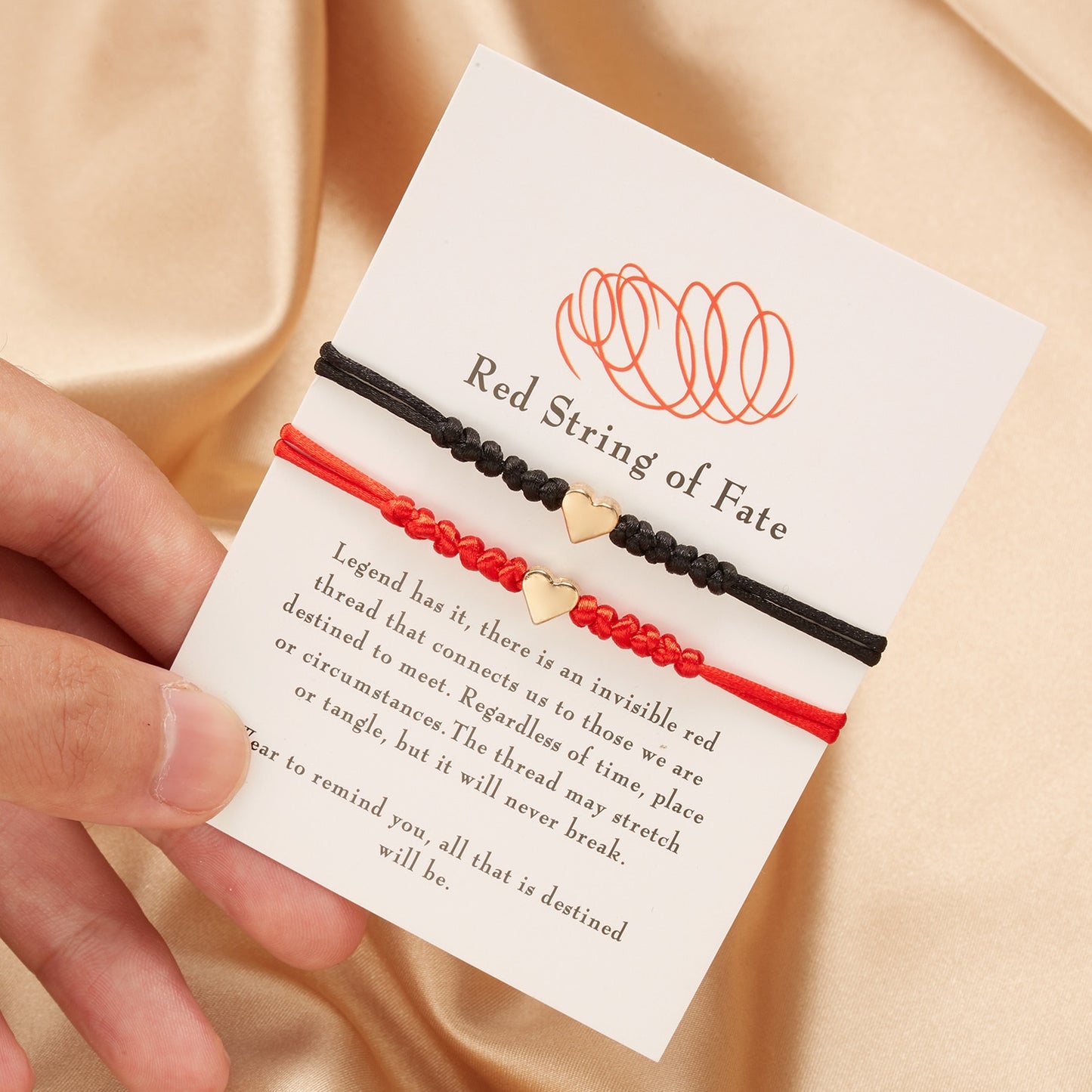 Pulseras de hilo rojo de buena suerte de 7 nudos