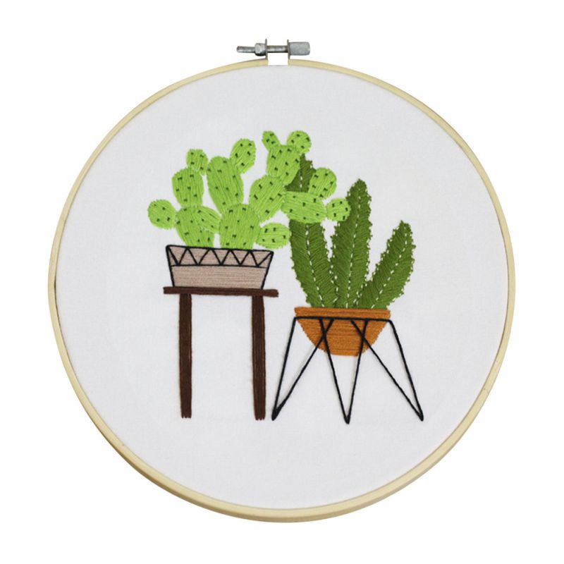 Kit de inicio de bordado estampado de flores de bricolaje