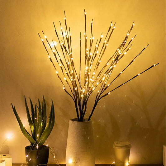 Lámpara de rama con luces LED para decoración de fiestas de bodas y Navidad