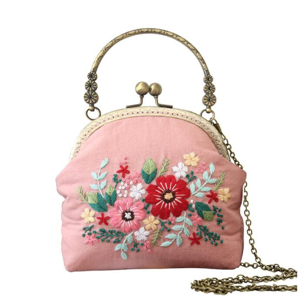 Bolsa de bordado de cinta hecha a mano 3D DIY