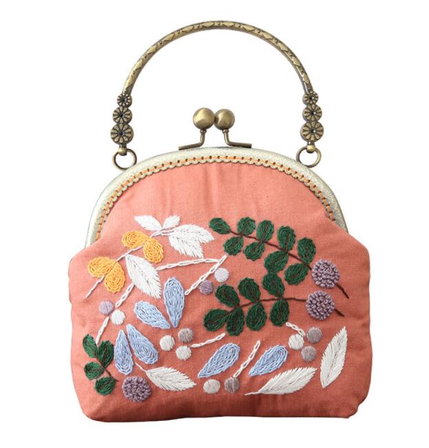 Bolsa de bordado de cinta hecha a mano 3D DIY