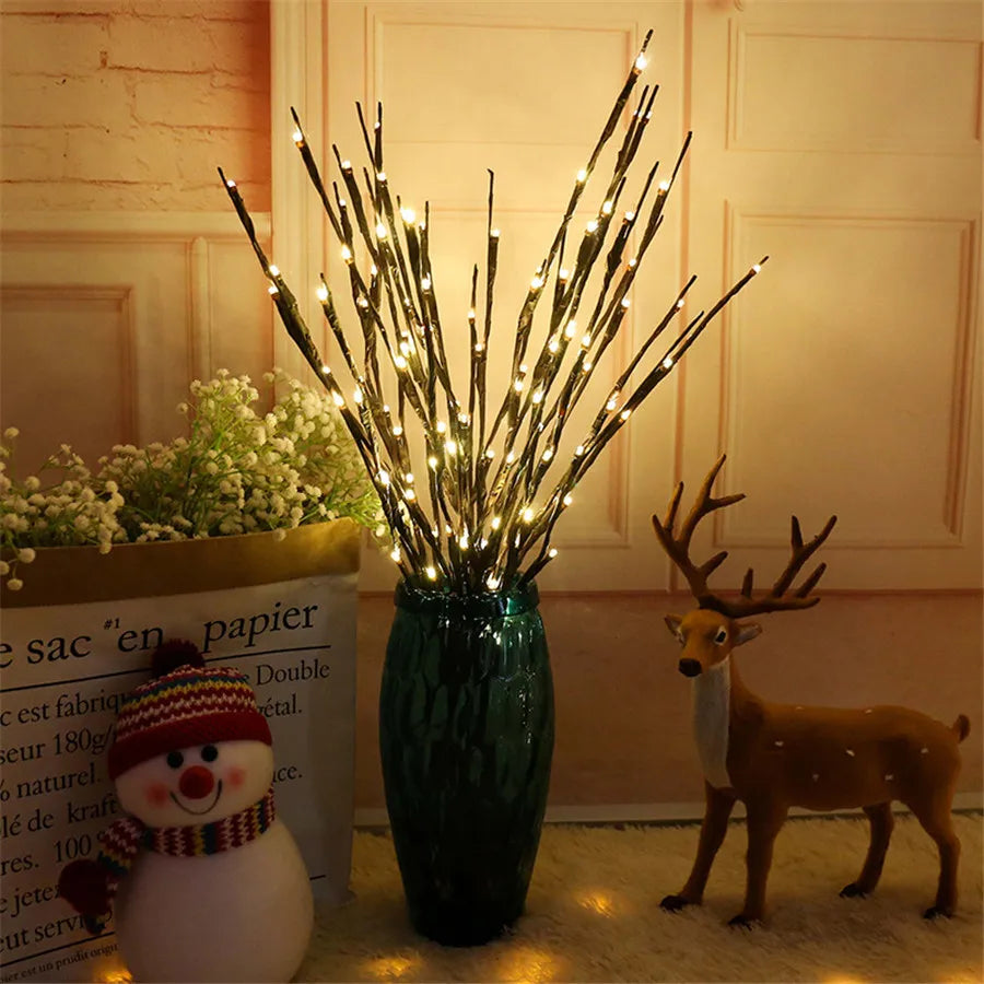 Lámpara de rama con luces LED para decoración de fiestas de bodas y Navidad