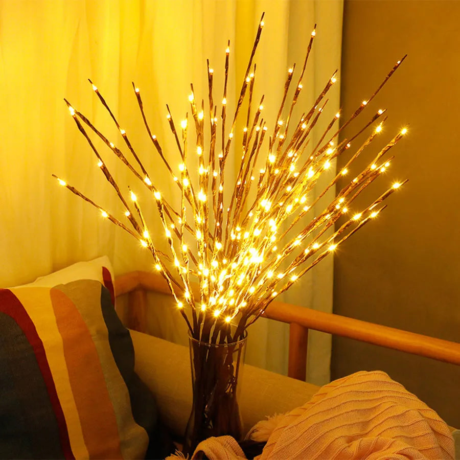 Lámpara de rama con luces LED para decoración de fiestas de bodas y Navidad