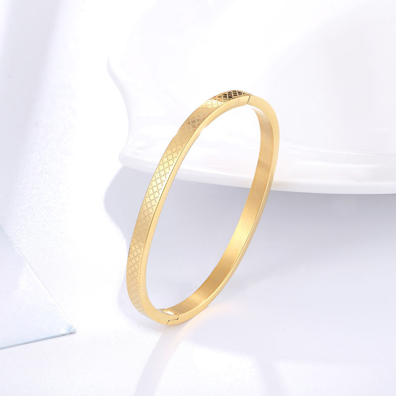 Pulseras y brazaletes de rejilla cruzada de acero inoxidable de 5 cm de diámetro