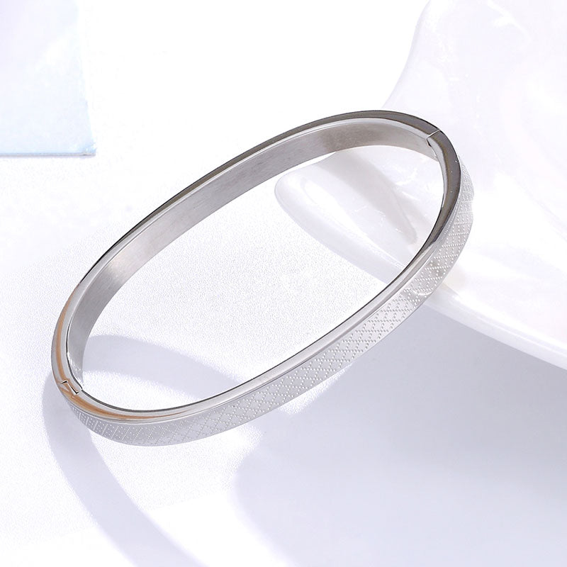 Pulseras y brazaletes de rejilla cruzada de acero inoxidable de 5 cm de diámetro
