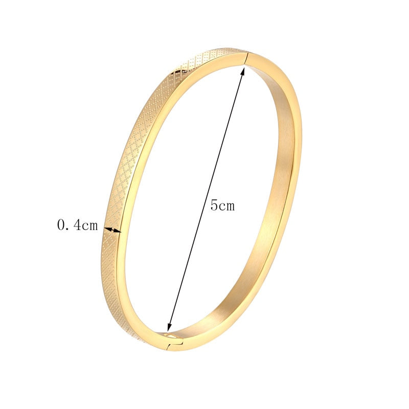 Pulseras y brazaletes de rejilla cruzada de acero inoxidable de 5 cm de diámetro