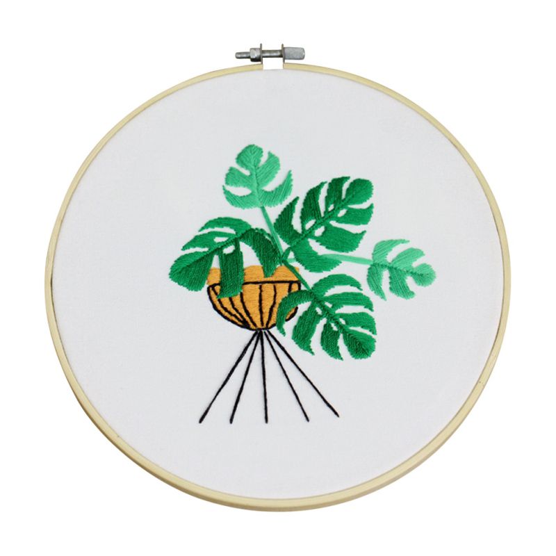 Kit de inicio de bordado estampado de flores de bricolaje