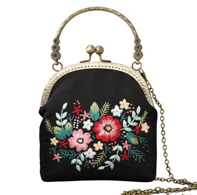 Bolsa de bordado de cinta hecha a mano 3D DIY