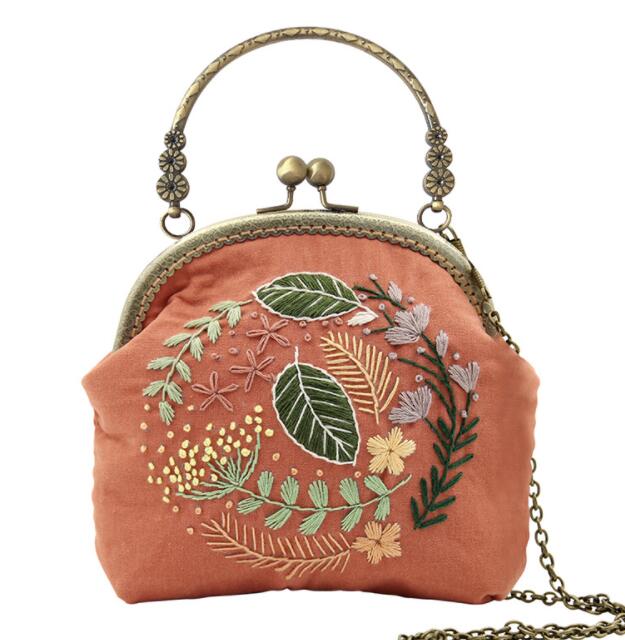Bolsa de bordado de cinta hecha a mano 3D DIY