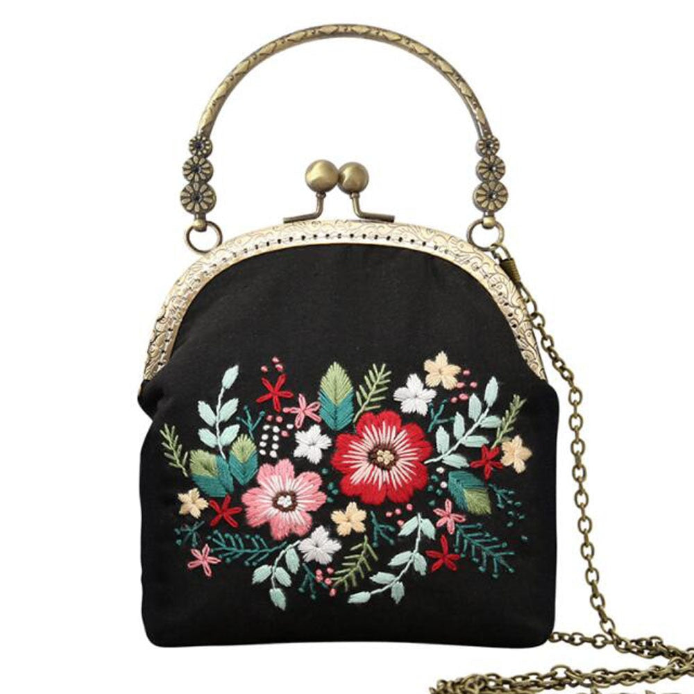 Bolsa de bordado de cinta hecha a mano 3D DIY