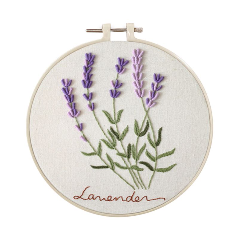 Kit de inicio de bordado estampado de flores de bricolaje