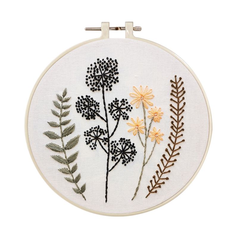 Kit de inicio de bordado estampado de flores de bricolaje