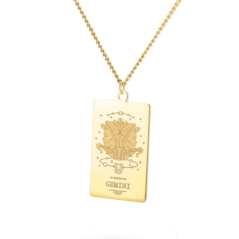 Collar de signo vintage del zodiaco Cadena de constelación