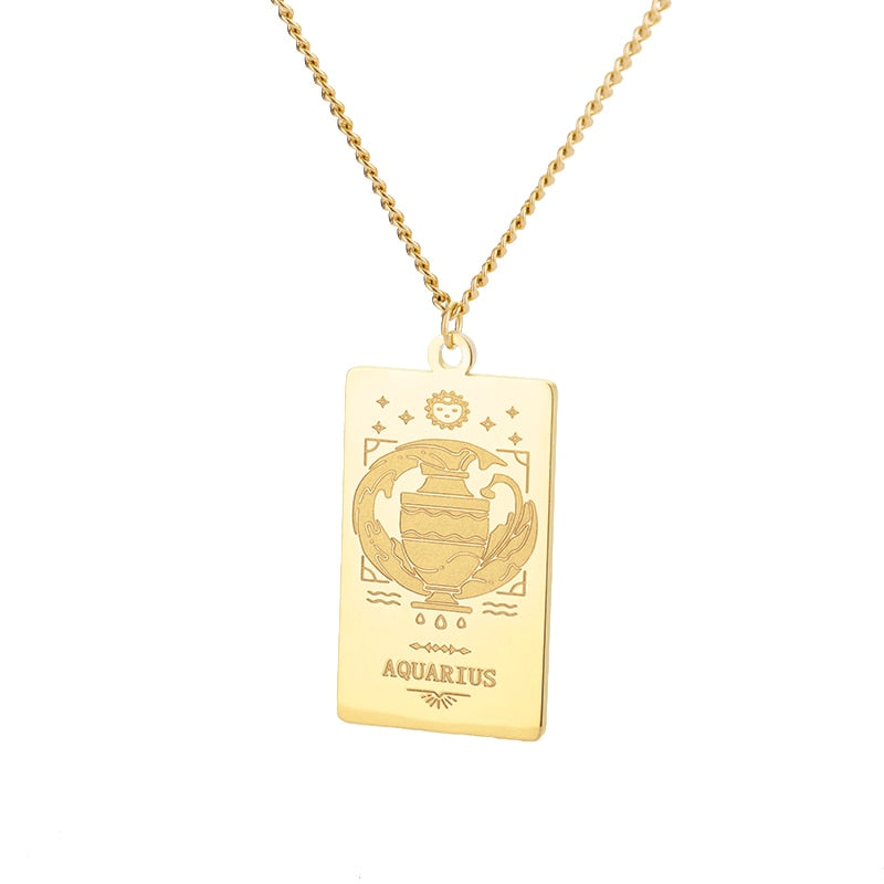 Collar de signo vintage del zodiaco Cadena de constelación