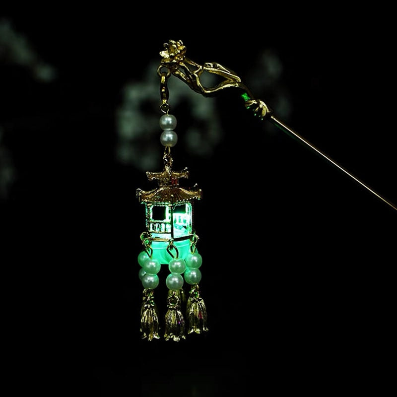 Colgante de horquilla con forma de farol de palacio para el vestido Hanfu