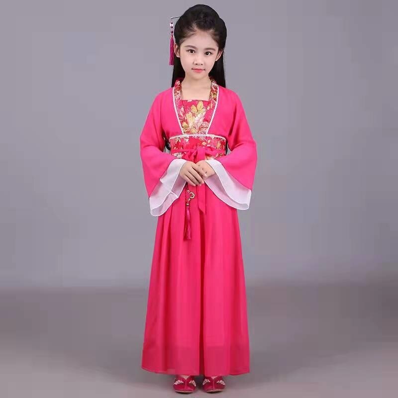 Girls Traditional Hanfu Outfit Christmas Party Dress