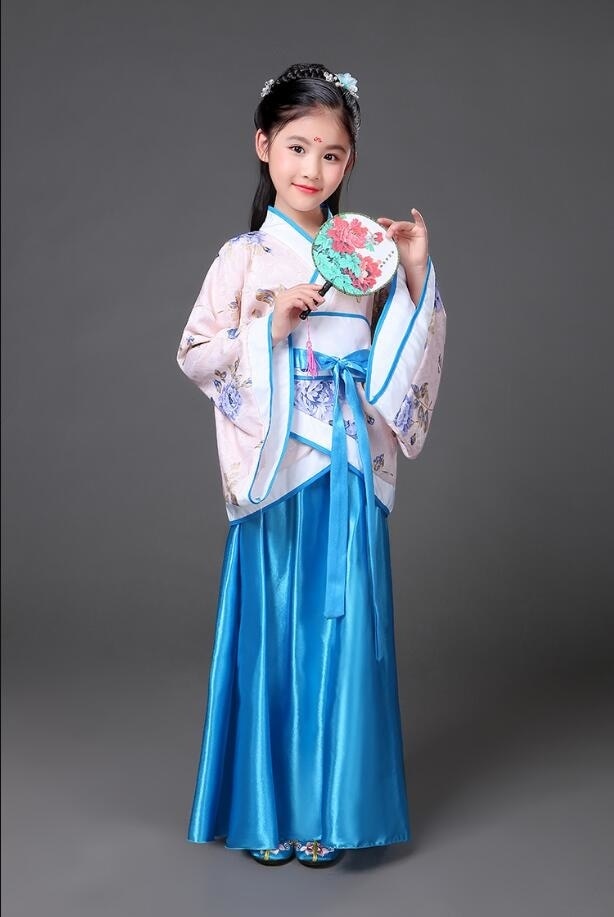 Girls Traditional Hanfu Outfit Christmas Party Dress