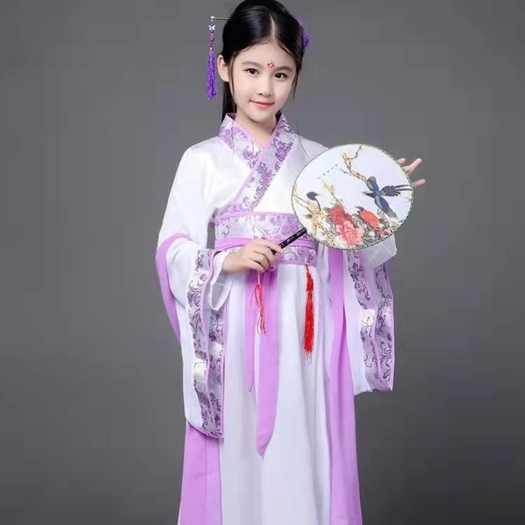 Girls Traditional Hanfu Outfit Christmas Party Dress