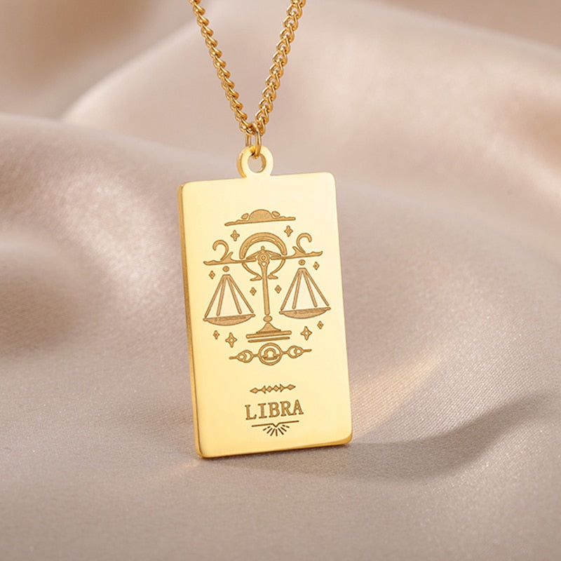 Collar de signo vintage del zodiaco Cadena de constelación