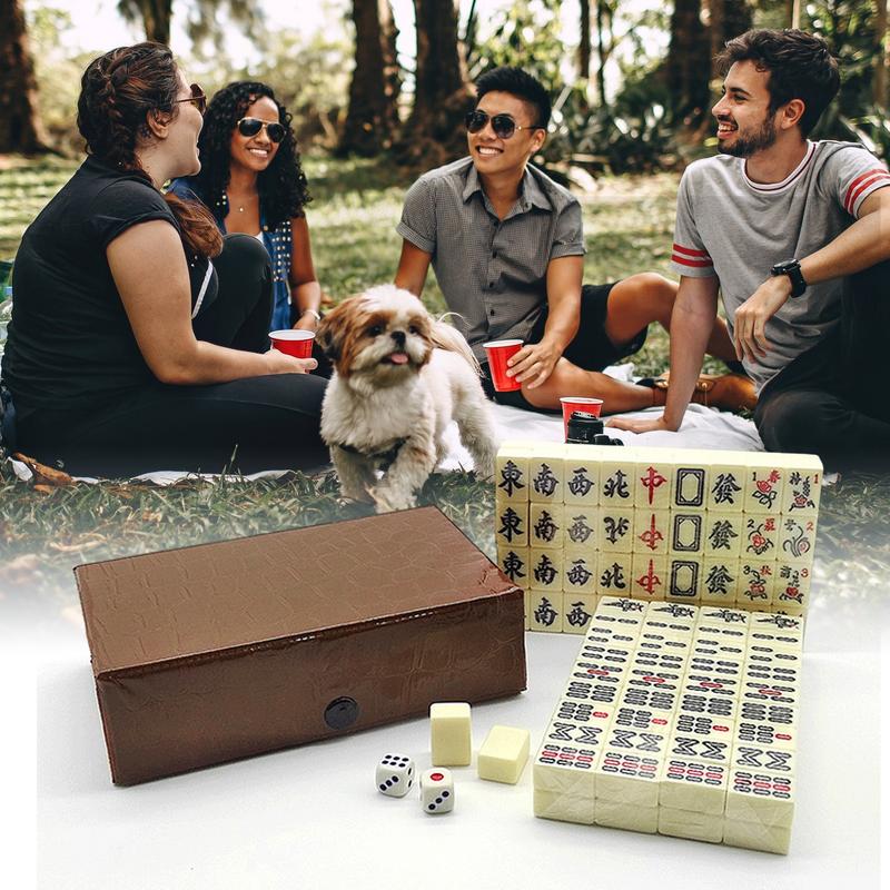 Juego de mahjong chino para reuniones familiares