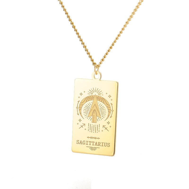 Collar de signo vintage del zodiaco Cadena de constelación