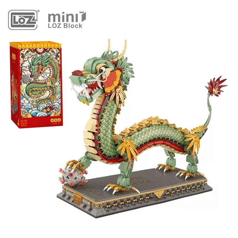 Minibloques de construcción de la mascota del dragón chino