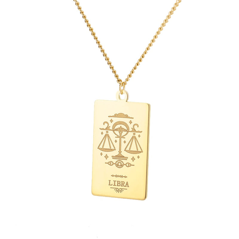 Collar de signo vintage del zodiaco Cadena de constelación