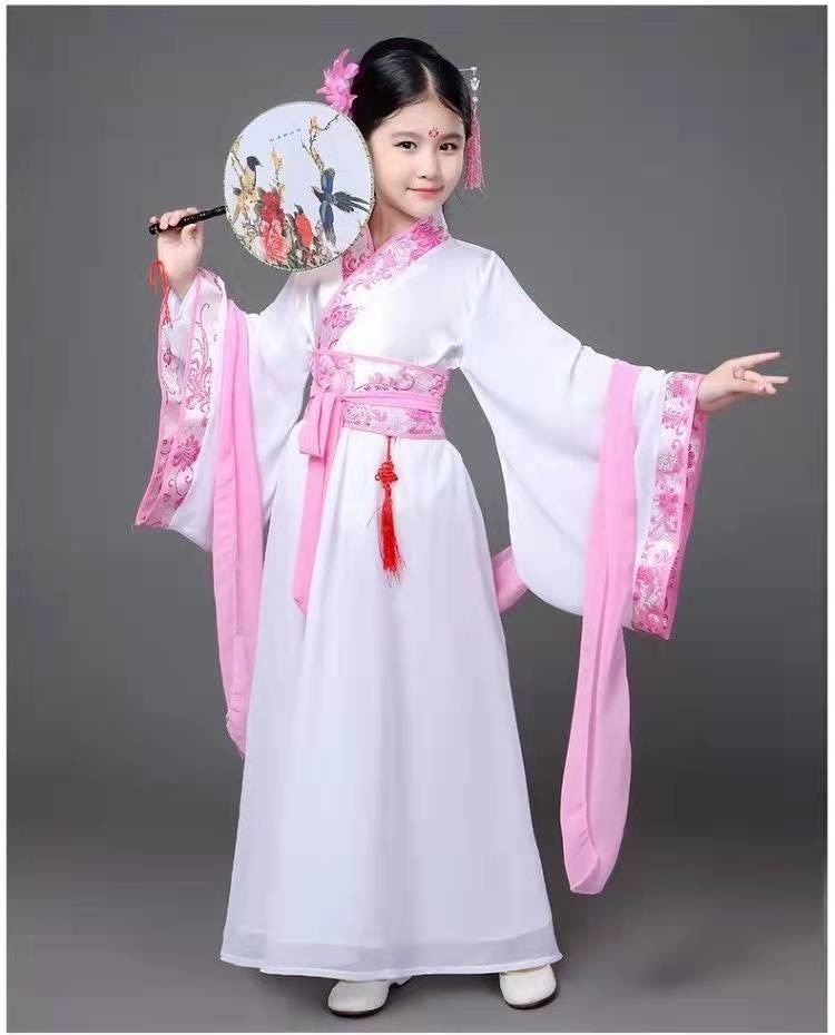 Girls Traditional Hanfu Outfit Christmas Party Dress