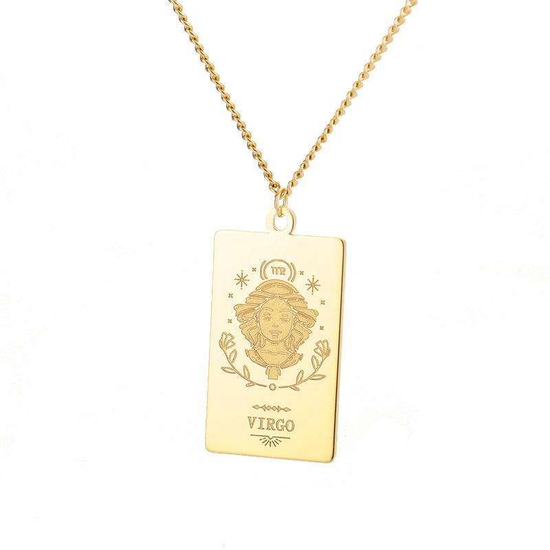 Collar de signo vintage del zodiaco Cadena de constelación