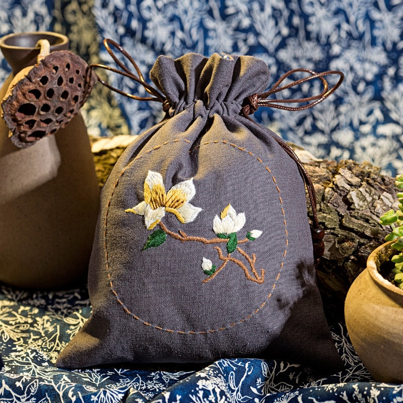 Kit de bordado de bolsa de almacenamiento hecho a mano DIY