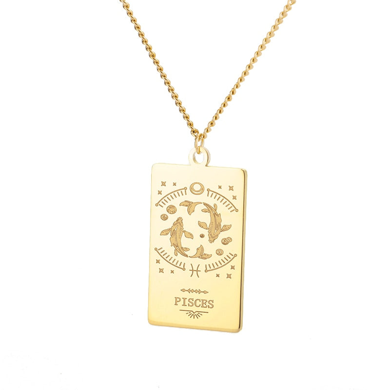 Collar de signo vintage del zodiaco Cadena de constelación