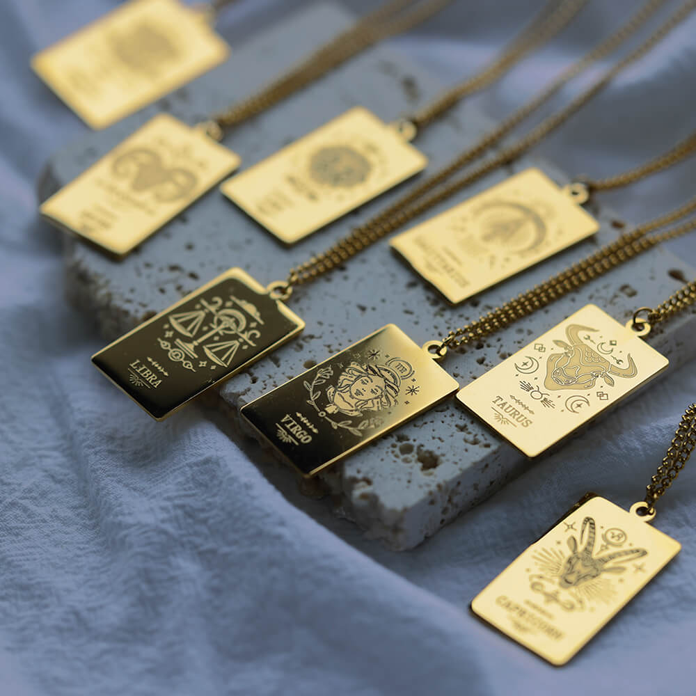 Collar de signo vintage del zodiaco Cadena de constelación