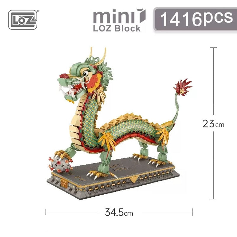 Minibloques de construcción de la mascota del dragón chino
