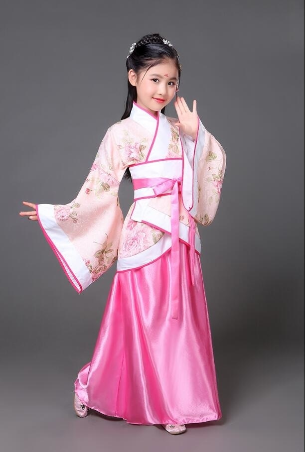 Girls Traditional Hanfu Outfit Christmas Party Dress