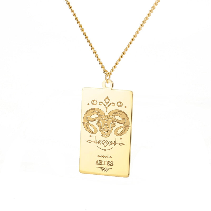 Collar de signo vintage del zodiaco Cadena de constelación