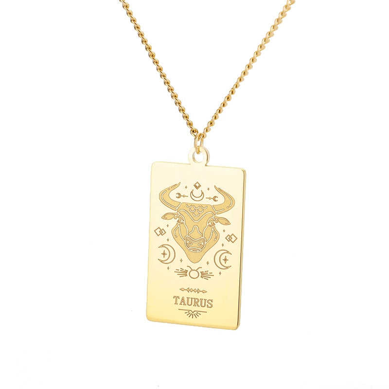 Collar de signo vintage del zodiaco Cadena de constelación