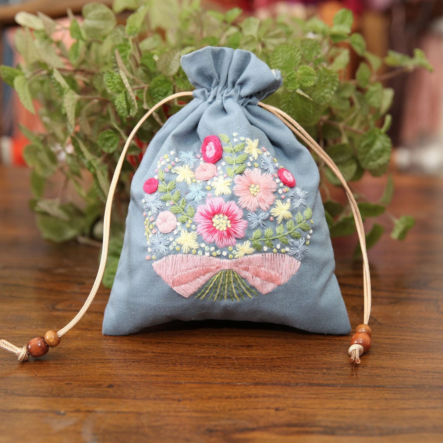 Kit de bordado de bolsa de almacenamiento hecho a mano DIY