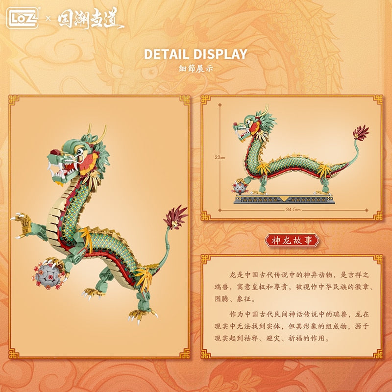 Minibloques de construcción de la mascota del dragón chino