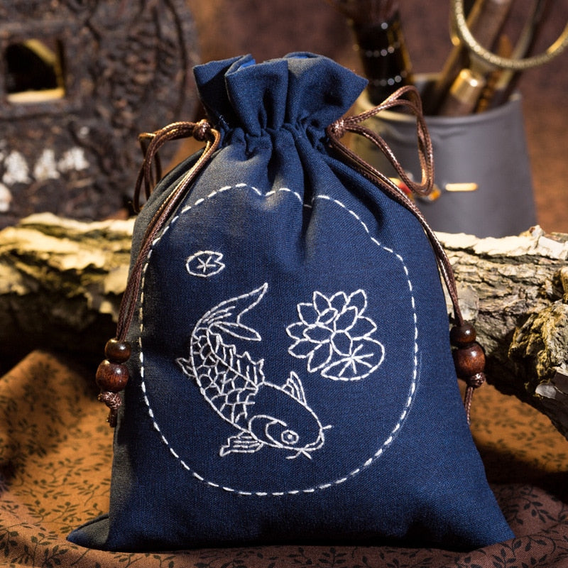 Kit de bordado de bolsa de almacenamiento hecho a mano DIY