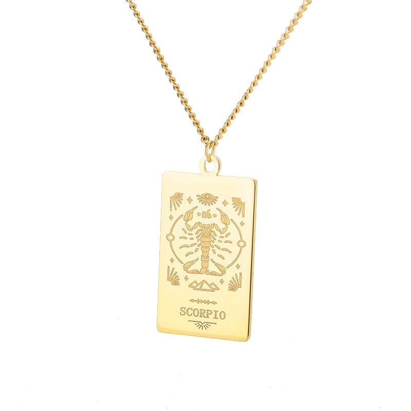 Collar de signo vintage del zodiaco Cadena de constelación