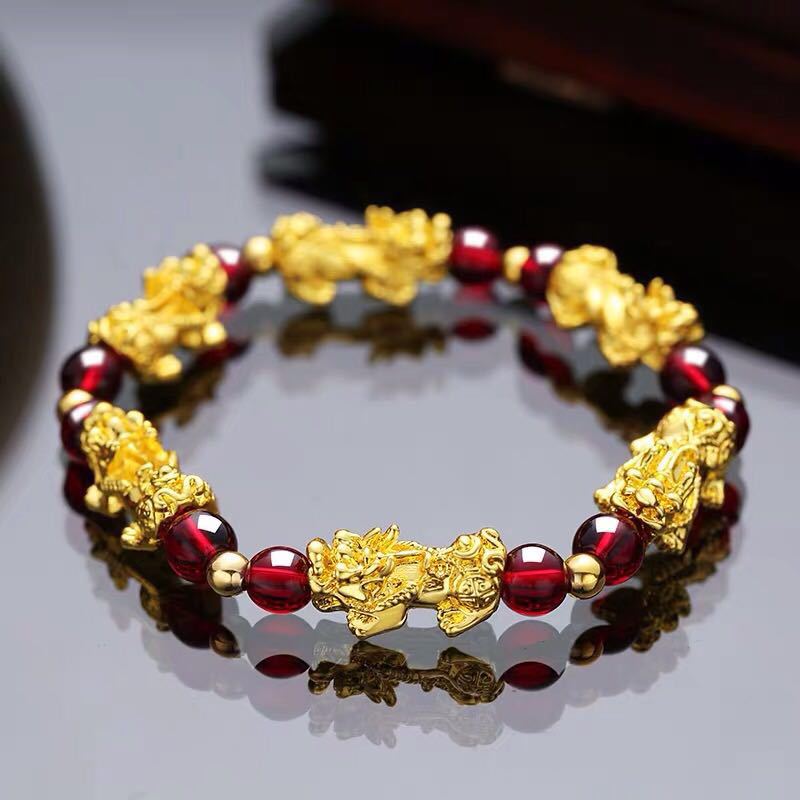 Pulsera Pixiu de cuentas de oración de la suerte para hombre Feng Shui