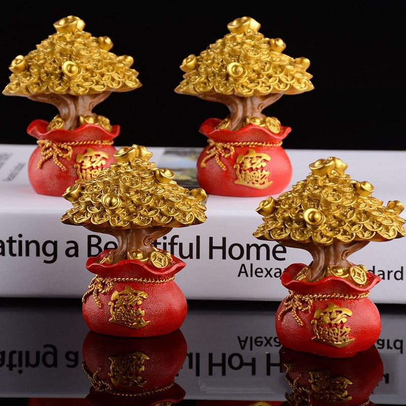 Decoración de la suerte del árbol del dinero Feng Shui Fa Cai