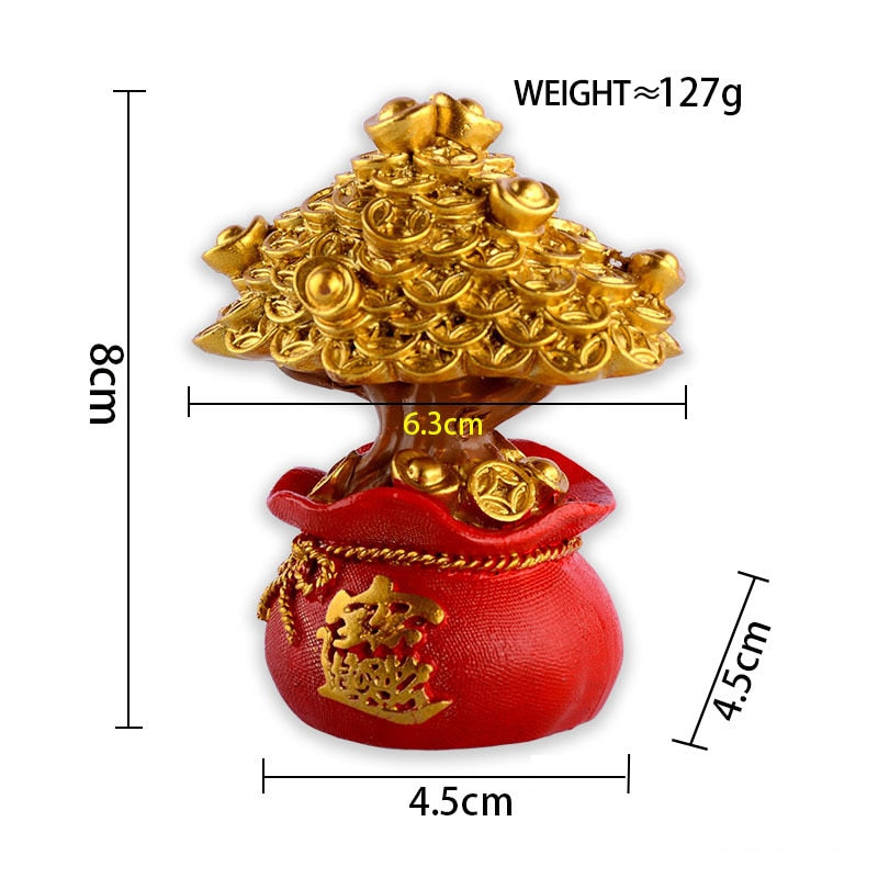 Decoración de la suerte del árbol del dinero Feng Shui Fa Cai