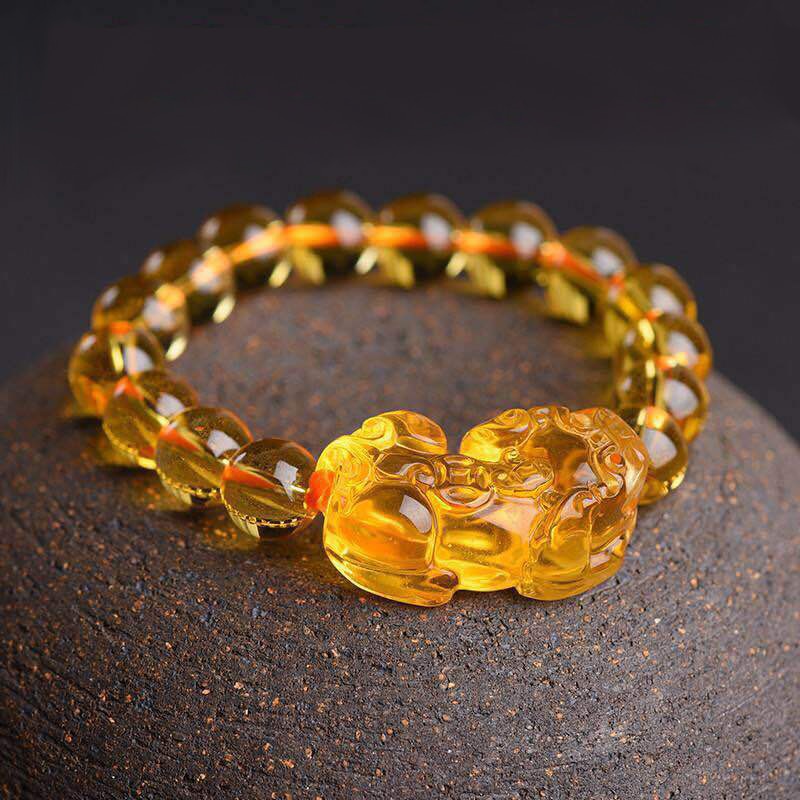 Pulsera Pixiu de cuentas de oración de la suerte para hombre Feng Shui