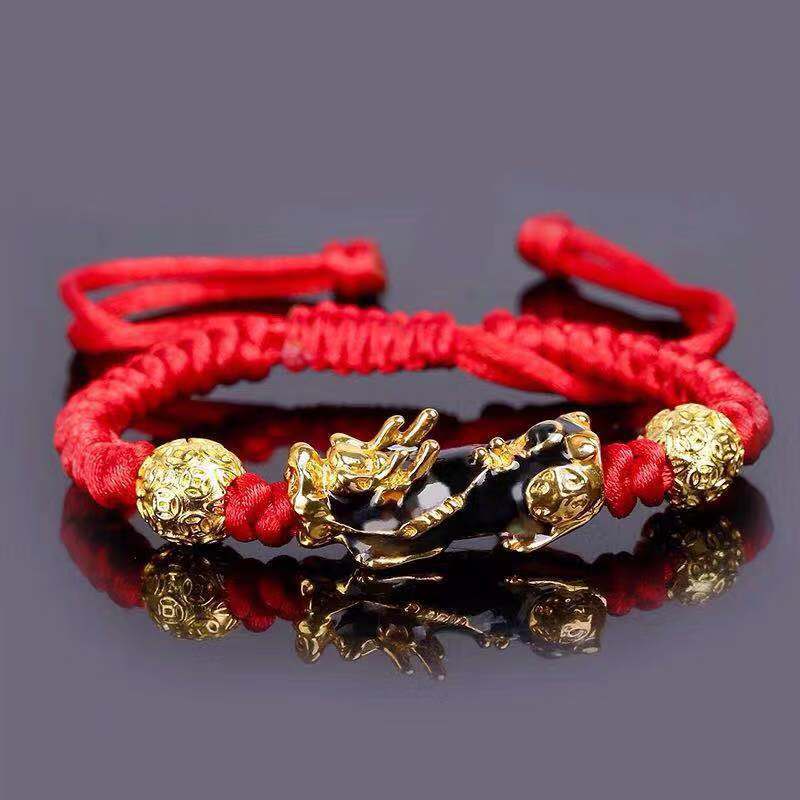 Pulsera Pixiu de cuentas de oración de la suerte para hombre Feng Shui