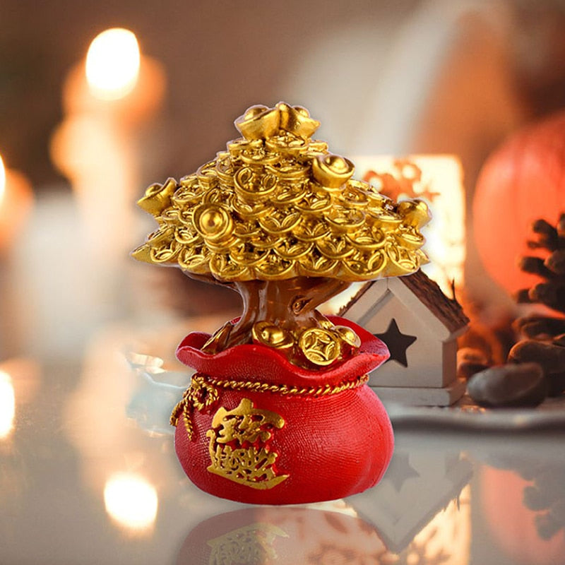 Decoración de la suerte del árbol del dinero Feng Shui Fa Cai