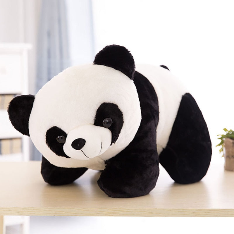Bonito panda con peluche de bambú