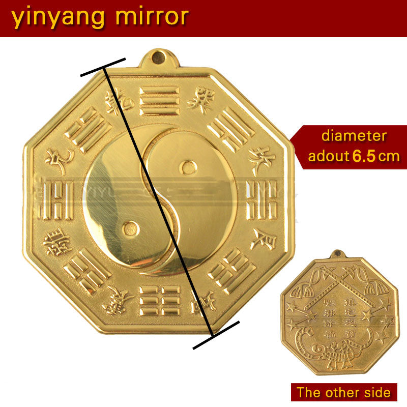 Espejo de cobre chino Feng Shui Bagua Yinyang