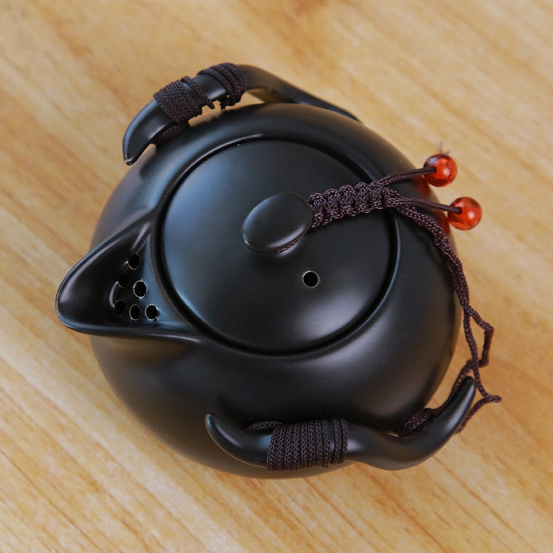 Ceramic Chinese Travel Drinkware with Tea Pot